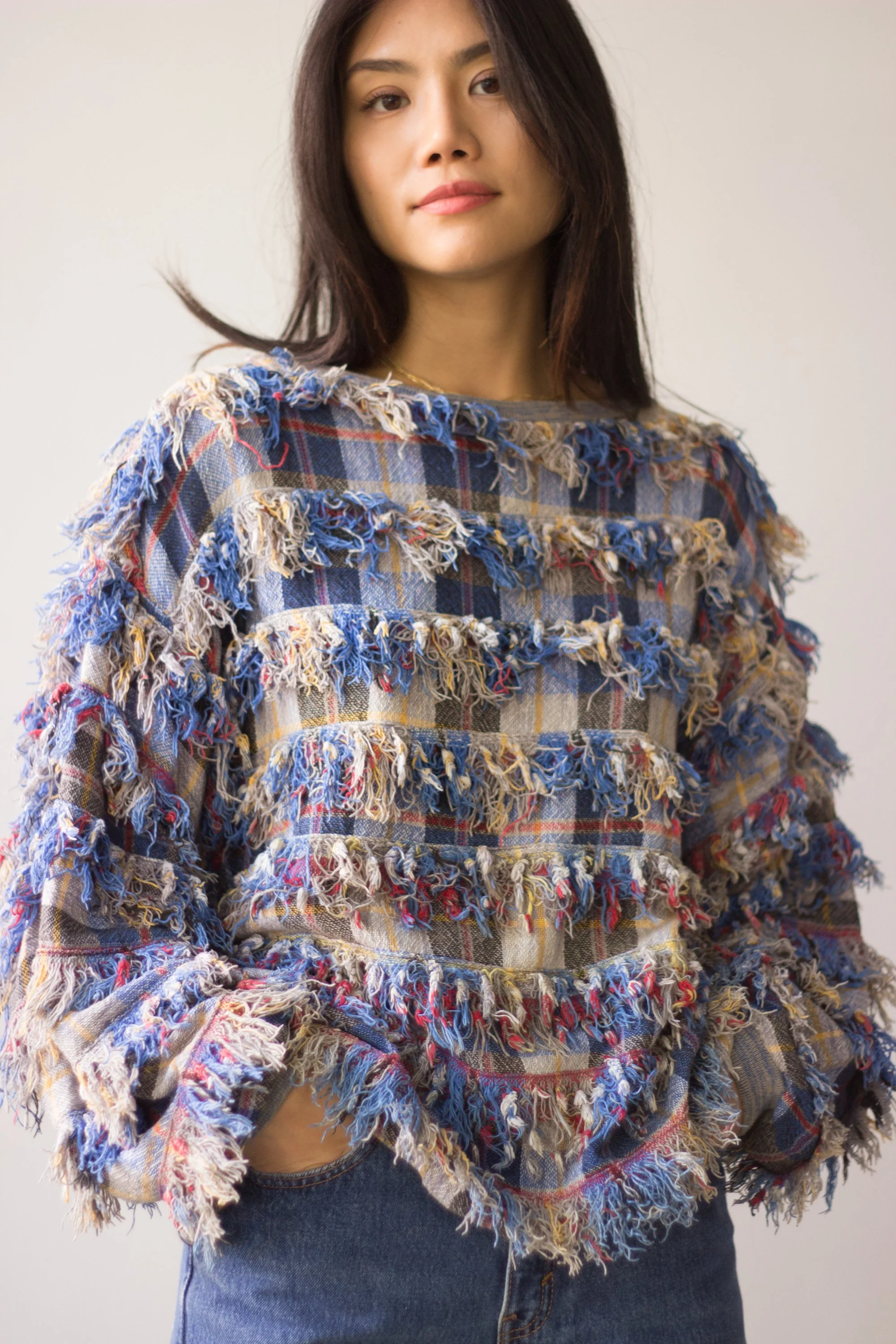 fringe+pullover+and+beaded+bag